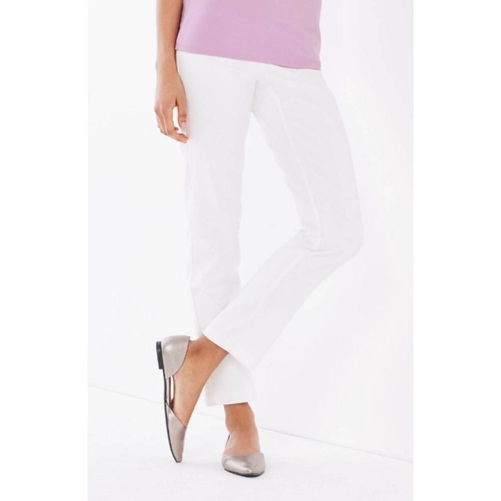 J Jill White Stretch Pull On Pants 10